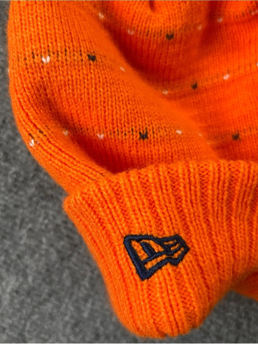 NFL New Era Denver Broncos Kids Pom Beanie - Orange with Multicolor Pom